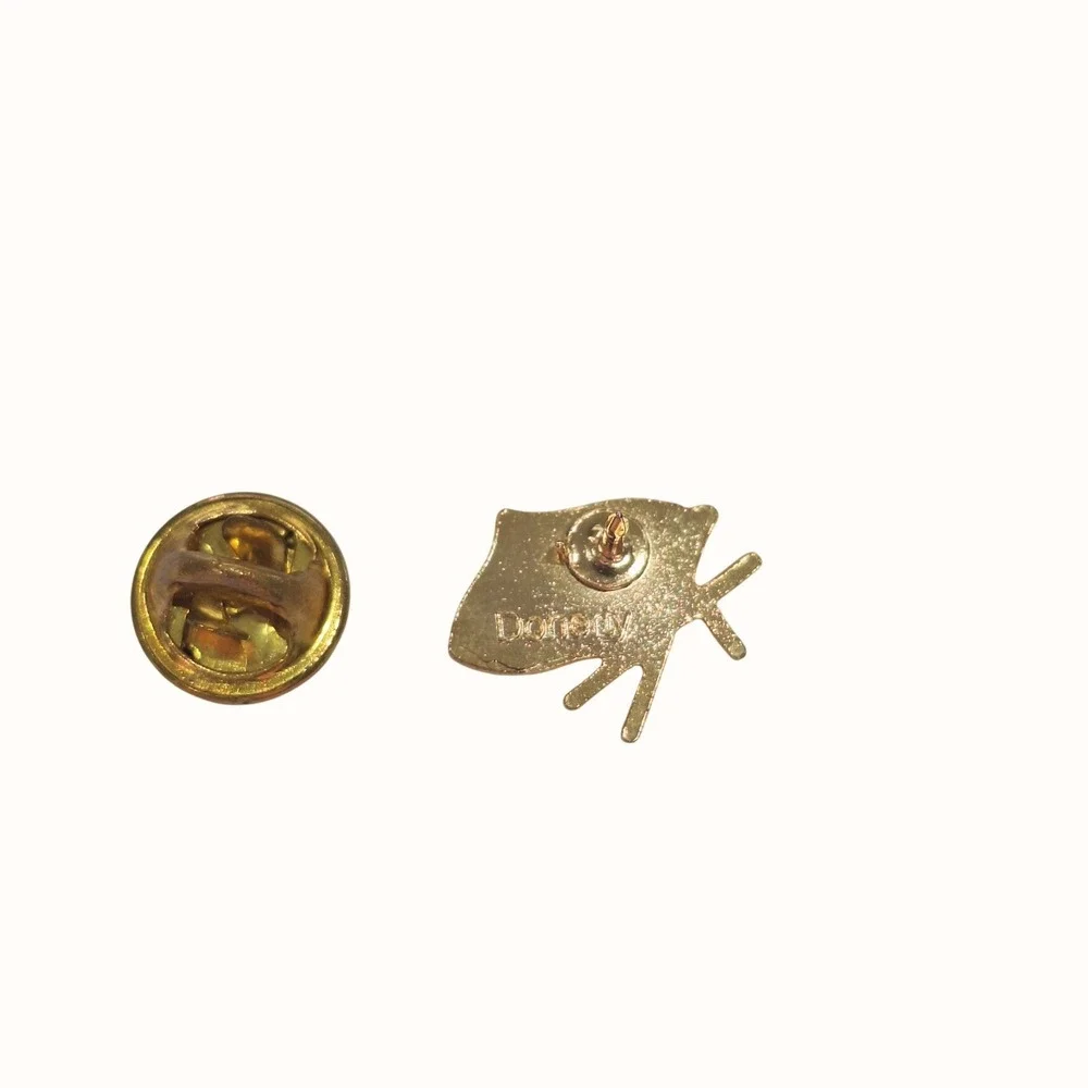 Danecraft Doherty American Flag Lapel Pin Gold Tone Enamel Patriotic Waving USA